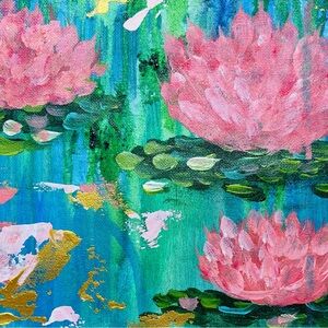 Canvas tote bag (floating lotus)